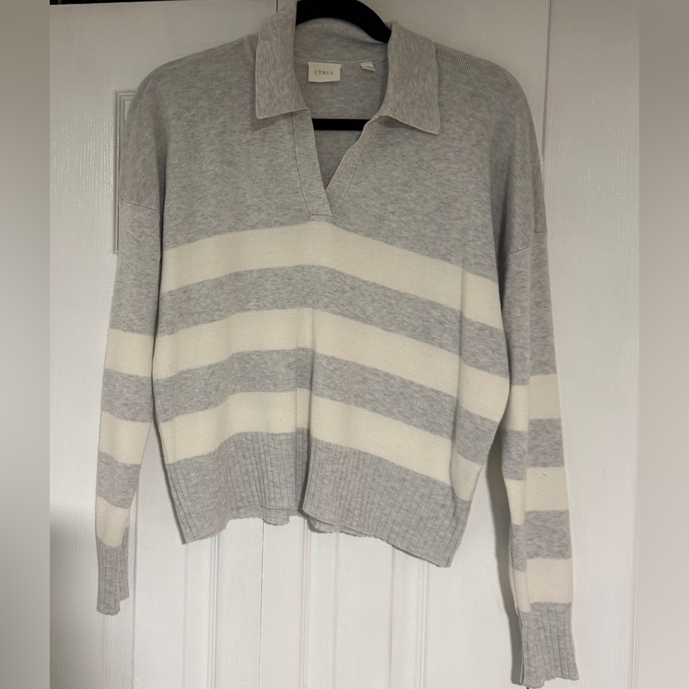 CYRUS Striped Collared Sweater